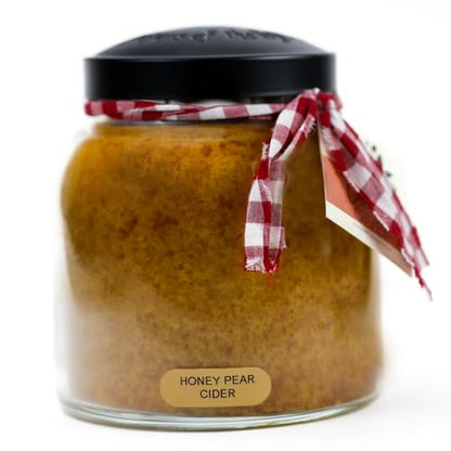 A Cheerful Giver — Honey Pear Cider - 34oz Papa Scented Candle Jar with Lid - Keepers of the Light - 155 Hours of Burn Time, Gift for Women, Orange - size: 34oz