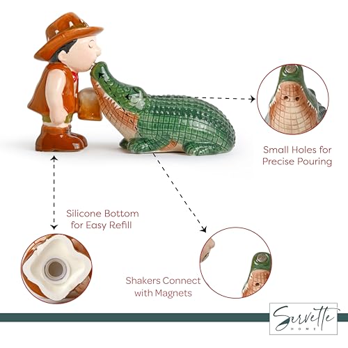 Salt Pepper Shakers Animals (Crocodile) - color: Crocodile