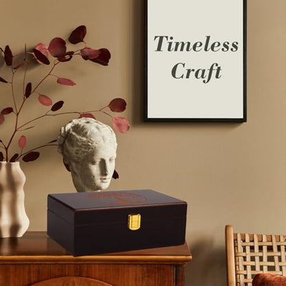 Tree of Life Wooden keepsake Box - Wooden Decorative Boxes with Lids/Keepsake Boxes with Lids - Wood Decorative Storage Boxes with Lids - Memorial Box (Tree of Life Black, Large)