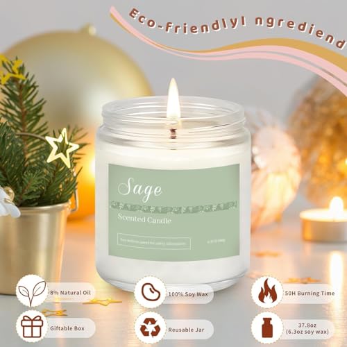 Scented Candles Gift Set for Women, 6-Pack Aromatherapy Candles for Home | Lavender, Jasmine, Vanilla, Sage, Sandalwood Rose & Eucalyptus Mint. 42 oz & 300 Hour Burn for Home, Baths, Yoga & Self-Care - color: Classic 6 Pack Scented Candles