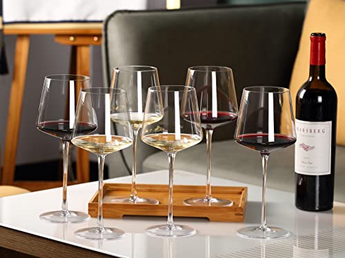 Physkoa Wine Glasses Set 6-18oz-LeadFree Wine Glass with Long Stem,Clear Stemmed Wine Glasses【HandBlown Glassware】 Crystal Wine Gifts for Women Birthday Wedding - style: 6 Count