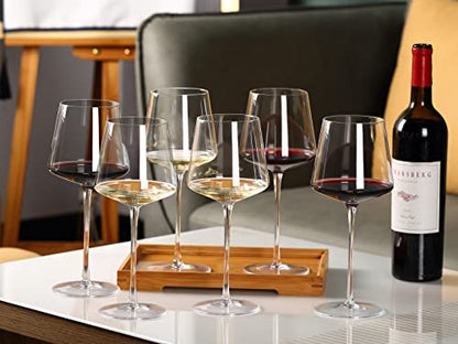 Physkoa Wine Glasses Set 6-18oz-LeadFree Wine Glass with Long Stem,Clear Stemmed Wine Glasses【HandBlown Glassware】 Crystal Wine Gifts for Women Birthday Wedding - style: 6 Count