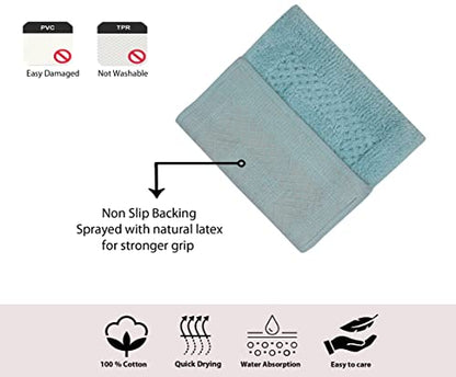 Home Weavers Classy Bathmat 100% Cotton Bathroom Rugs Set, Bathroom Décor, Washable Rug, Extra Soft and Absorbent Bath Rug, Kitchen Mat, Bath Mat Set, Bath Floor Mat Non Slip, 21"x34" Rectangle, Aqua