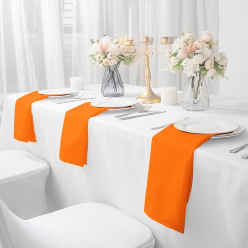 Bailarina Cloth Napkins Set of 80,17x17 inches Dinner Napkins Cloth Washable,Polyester Square Table Cloth Napkin Bulk with Hemmed Edges Ideal for Banquets, Parties and Weddings-Orange - color: Orange