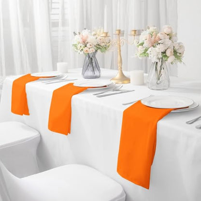 Bailarina Cloth Napkins Set of 80,17x17 inches Dinner Napkins Cloth Washable,Polyester Square Table Cloth Napkin Bulk with Hemmed Edges Ideal for Banquets, Parties and Weddings-Orange - color: Orange