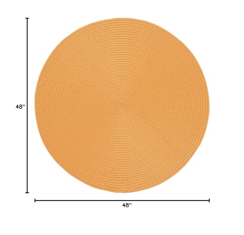 SAFAVIEH Braided Collection Area Rug - 4' Round, Mustard, Handmade Country Farmhouse, Ideal for High Traffic Areas in Living Room, Bedroom (BRD402C) - color: Mustard, size: 4' (Round)