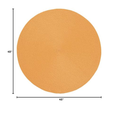 SAFAVIEH Braided Collection Area Rug - 4' Round, Mustard, Handmade Country Farmhouse, Ideal for High Traffic Areas in Living Room, Bedroom (BRD402C) - color: Mustard, size: 4' (Round)