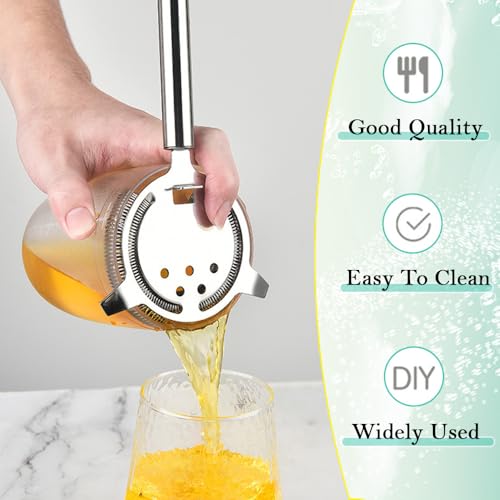 Cocktail Strainer, Bar Strainers, Stainless Steel, Silvery | Martini Strainer, for Drinks Boston Shaker Mixing Glass Bartender Hawthorne Tools