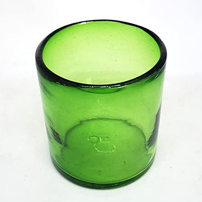 Solid Emerald Green 9 oz Short Tumblers (set of 6), Recycled Glass, Lead-free, Toxin-Free (9oz Tumbler) - color: Green, size: 9 oz