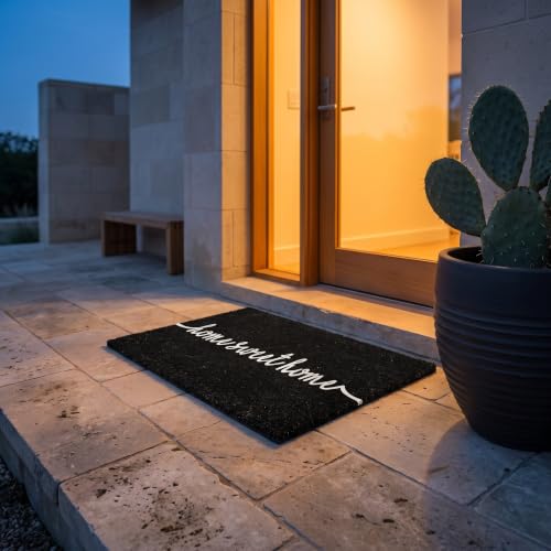 | Natural Coir Doormat | Home Sweet Home Design | Bliss in Black - 17x30 - color: Bliss in Black2