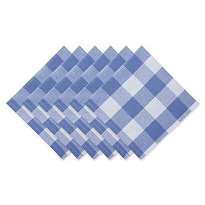 DII Buffalo Check Collection, Classic Farmhouse Cloth Napkin Set, 20x20, Stonewash Blue, 6 Piece - color: Stonewash Blue, size: 20" x 20" (Set of 6)