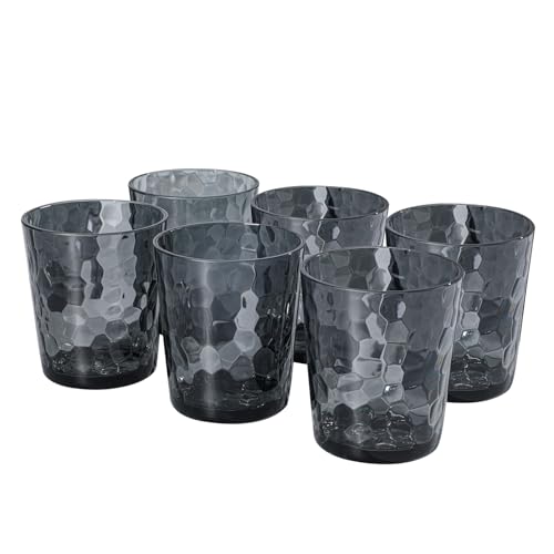 BPA-Free Plastic Tumblers 6 Pack (6x16oz) | Reusable Dishwasher Safe | Stackable Shatterproof Cups | Plastic Drinkware & Drinking Tumblers for Restaurant, Home, Party - color: Gray, size: 6-Pack