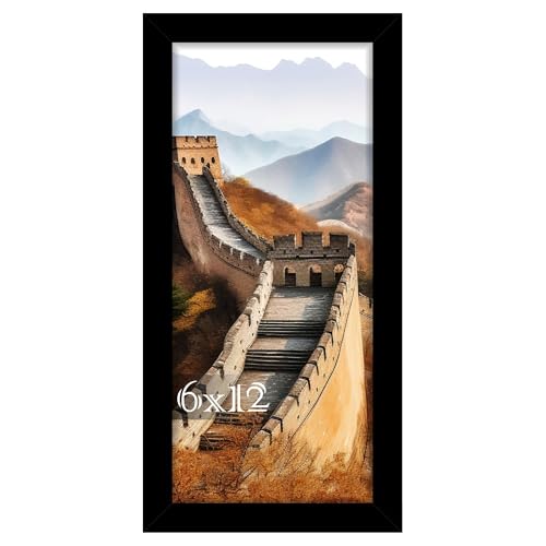 6x12 Frame, Photo Frame for Wall Mounting Display, Black | Fits 6x12 Photos and Artwork, Clear Shatterproof Cover, Horizontal or Vertical Wall Mount, Gallery Wall, 1 Pack - color: Black, size: 6x12