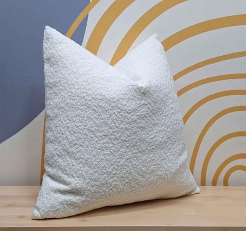 Boucle Decorative Pillow Cover – Soft Textured Throw Pillow Case for Sofa, Couch, Living Room & Bedroom - size: 14 x 20 inches