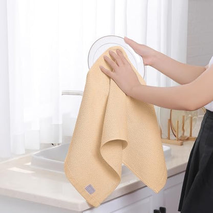 Homaxy 100% Cotton Waffle Weave Kitchen Dish Towels 4-Pack, Apricot | 13 x 28 Inches, Ultra Soft Absorbent Dish Towels, Quick Drying Cleaning Towels - color: Apricot, size: 13 X 28 - 4 Pack