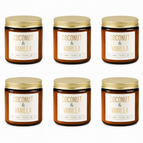 6-Pack Jar Scented Candles for Home Scented - Candles Gift Set for Women, 3.5oz Soy Wax Candles for Living Room, Bathroom, Kitchen, Housewarming Gifts & Birthday Presents - color: 6 Pack Amber(M)