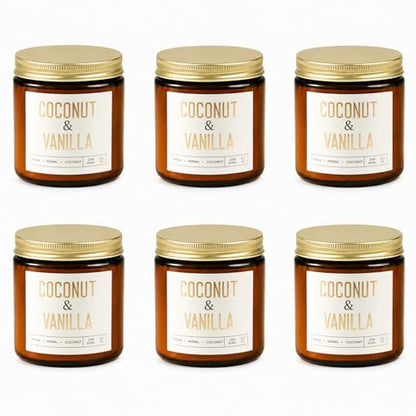 6-Pack Jar Scented Candles for Home Scented - Candles Gift Set for Women, 3.5oz Soy Wax Candles for Living Room, Bathroom, Kitchen, Housewarming Gifts & Birthday Presents - color: 6 Pack Amber(M)
