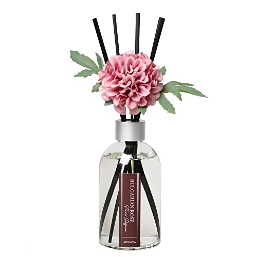 Flower Air Fresheners For Home, Sweet Rose Scent Room Non Plug In, Desk Reed Diffuser, Pink Air Freshener For Bathroom - color: Bulgarian Rose
