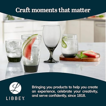 Libbey Classic Smoke Tumbler Glasses, Classy, Timeless Drinkware Set of 12, 18 Oz, Dishwasher Safe Drinking Cooler Glasses for Special Occasions - color: Classic Tumbler Smoke (18 oz), size: 18 Ounces