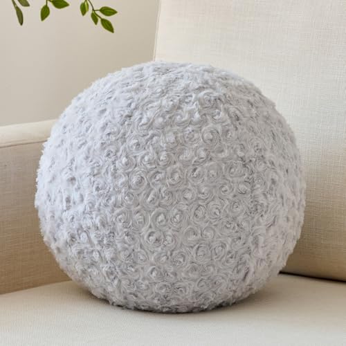 Ball Pillow, Decorative Round Pillow for Couch n, Circle Throw Pillows, Perfect Ball Pillows for Couch, Stylish Decorative Pillows, Versatile Round Throw Pillow (Light Grey, Mini-8.6 Inches) - color: Light Grey, size: Mini-8.6 Inches
