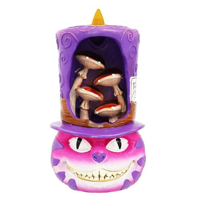 Fantasy Gifts Cheshire Cat Backflow Burner – 7 Inch Polyresin Fantasy Waterfall Décor Accent | Whimsical Cheshire Cat Tabletop Decoration for Themed Home & Meditation Spaces