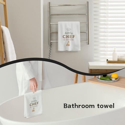 Kids Hand Towels for Kitchen, Kid Kitchen Oven Towels, Little Chef is Training Decorative Kitchen Hand Towels, Gifts for Kids Who Love to Cook, Cooking Gifts for Kids, 16x24 Inch