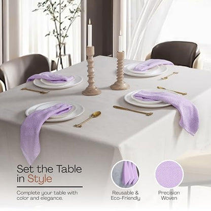 Lavender Cloth Napkins (Set of 6), 16x16 Inch, Diamond Weave, 100% Cotton, Soft, Durable, Machine Washable Table Linen Napkin for Luncheon, Cocktail Events, Celebrations & Daily Use - color: Lavender, size: 16" x 16" (Set of 6)