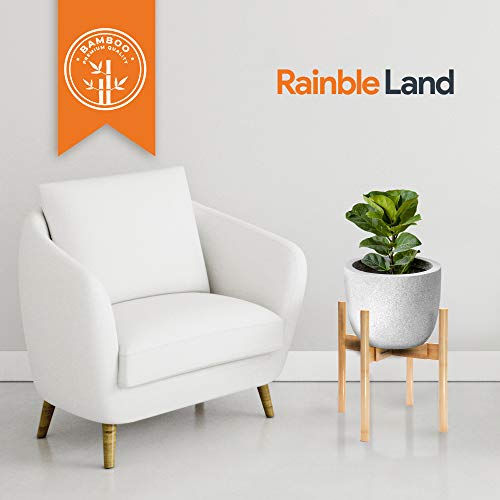 Adjustable Wooden Plant Stand Indoor for 8-12 Inch Pots, Expandable | Premium bamboo adjustable plant stand for 8-12" pots with modern style. Pot not included - color: Bamboo