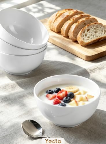 Small Bowls Set, White, 10 oz Porcelain Bowls of 8 | Ceramic, For Kitchen Dessert Rice Side Dish Snack Soup Fruits Cereal Ice Cream, Microwave Dishwasher Freezer Oven Safe - size: 10 OZ(8PCS)
