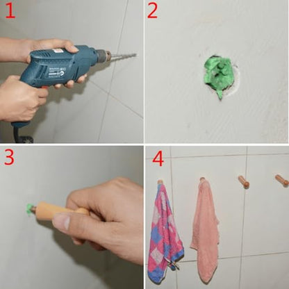 dophee 10Pcs Screw-On Solid Wooden Hook, Wall Mounted Wood Coat Hooks Shaker Peg with Screw for Hanging Jacket Towel Mug Clothes Crafts DIY Woodworking, 1.96"x0.7", Unpainted Wood | Wall Mounted Wood Coat Hooks Shaker Peg with Screw for Hanging Jacket Tow