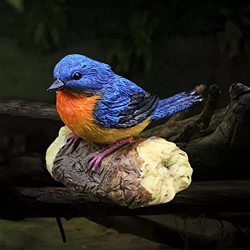 Bird Statue Resin Bird Figurines Animal Ornament for Home Office Wedding Party Table Decoration - Blue