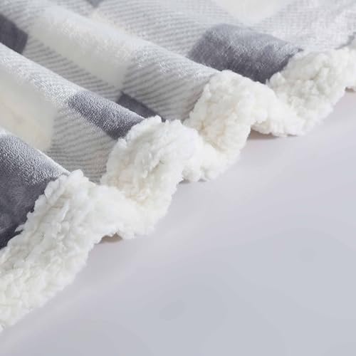 Eddie Bauer - Throw Blanket, Brushed Fleece & Plush Sherpa Soft Blanket, Throw Blanket for Couch & Bed (Mountain Plaid Chrome Grey, 50" x 60") - color: Mountain Plaid, size: 50" x 60"