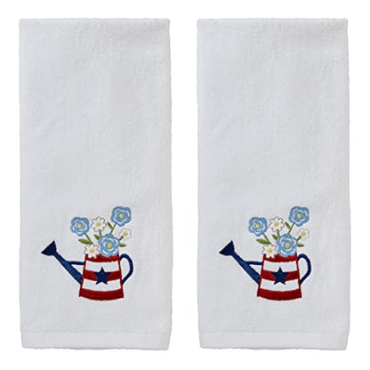 SKL Home Patriotic 4th of July Americana Water Can Hand Towel Set, White, Small, 2 Count - color: Americana Watering Can