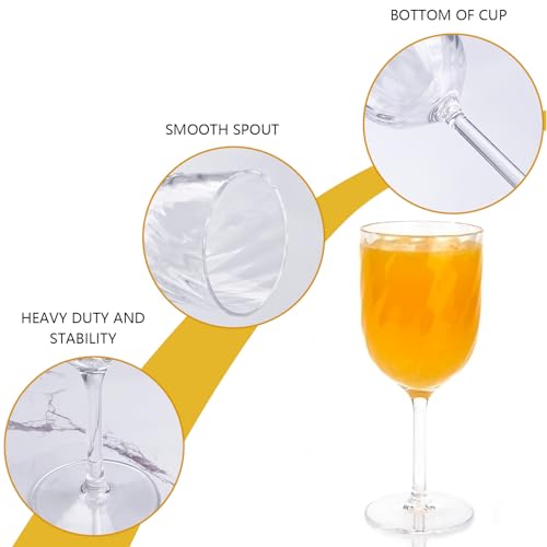 Yalin Set of 6 Unbreakable 12 oz Acrylic Plastic Wine and Water Tumbler Stackable Goblets. (Clear, 15 oz) - color: Clear, size: 15 oz