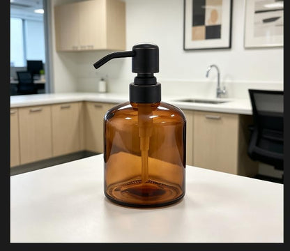 Clear Glass Soap Dispenser, 11 Oz Boston Round Bottle Dispenser with Stainless Steel Pump, Refillable Kitchen & Bathroom Countertop Dish Soap Dispenser, Oil Rubbed Bronze - color: Oil Rubbed Bronze