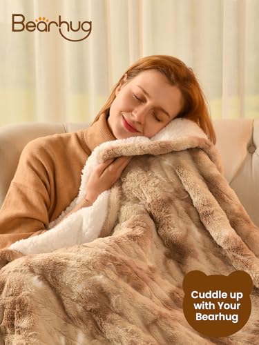 Bearhug Electric Blanket King Size with Dual Controls, 10 Heat Levels & 1-12H Auto Shut-Off, Fast Heating Soft Faux Fur to Sherpa Heated Blanket for Couples, Machine Washable, Champange - color: Champagne-faux Fur & Sherpa, size: King Size 100" × 90"