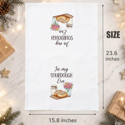 Sourdough Baking Gifts Dish Towels for Women Hostess, in My Sourdough Era Waffle Weave Kitchen Towels for Bread Lover - color: Sourdough