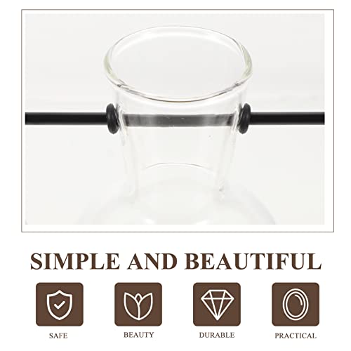 Happyyami 1 Set Wall Mounted Glass Planter Hydroponics Glass Planter Hydroponic Plant Pots Propagation Tubes Hydroponic Planter Hydroponics Vase Hanging Bracket High Borosilicate Glass