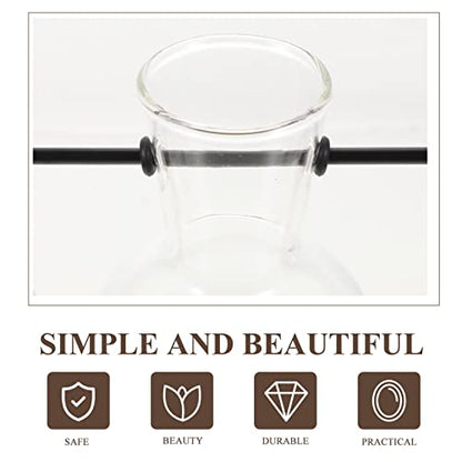 Happyyami 1 Set Wall Mounted Glass Planter Hydroponics Glass Planter Hydroponic Plant Pots Propagation Tubes Hydroponic Planter Hydroponics Vase Hanging Bracket High Borosilicate Glass