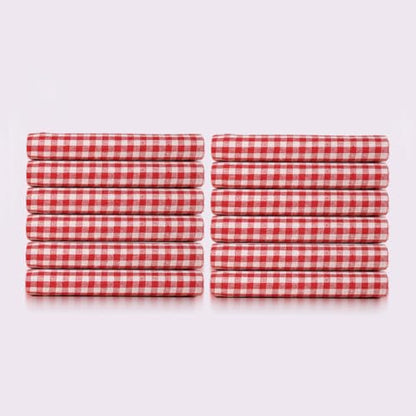 Checkered Kitchen Towels - Dish Drying Towels (24" x 16") Reusable & Cute Perfect as Kitchen Towels Set, Dishcloths for Kitchen - (12 Pack) (Red) - color: Red, size: Set of 12
