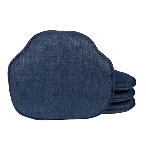 Klear Vu Gripper Omega Non-Slip Windsor Chair Cushions with Skid-Proof Seat Pad for Dining Room, Kitchen, and Office Use, 16x15 Inches, 4 Count (Pack of 1), Indigo - color: Indigo, size: 4 Count (Pack of 1)