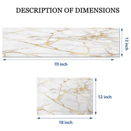 Mcalk Luxury Gold Marble Table Runner and Placemats Set of 6 Pieces, Gold Marble Placemats, Modern Cloth Place Mats Indoor for Kitchen,Washable Linen Material for Dining Table - color: 02marble Luxury Gold