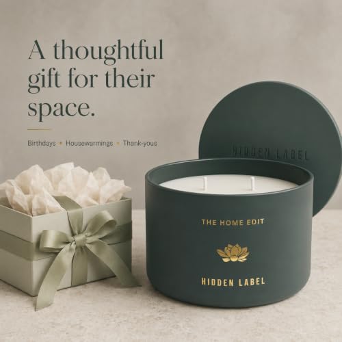 Hidden Label Marine Flower Soy Candle, 10 oz 2-Wick | Soy wax jar candle, up to 45 hours, fresh floral marine scent for bath, bedroom, living room and gifts - color: Marine Flower