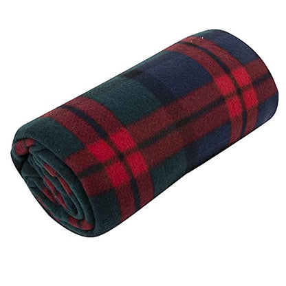 Trail maker 50x60 Throw Blankets, Plaid Fleece Throw Blankets for Bedroom, Couch, Livingroom, Chair, Pets, Outdoors - color: Green