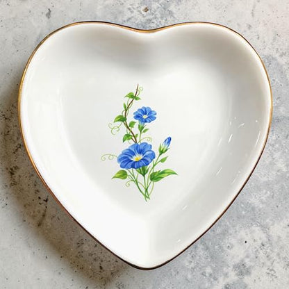 Birth Month Flower Ring Jewelry Dish Tray-Floral Ring Holder for Hippie,Nature,Pace-Birthday Gifts for Mom,Mother-in-law,Step Mom,Aunt,Grandma,Sister,Friends (9 - September (Morning Glory)) - style: 9 - September (Morning Glory)