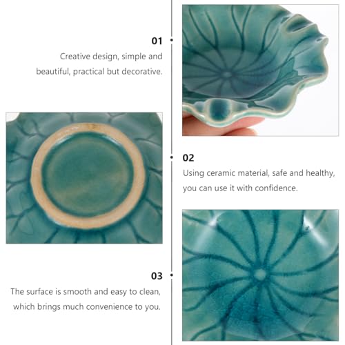 Ceramic Wax Melt Warmer Dish Replacement, Lotus Aromatherapy Oil Burner Plate, Fragrance Heating Tray for Electric Diffuser Lamp & Candle Tart Melter Blue