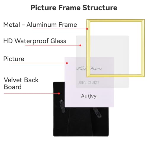 3x3 Picture Frame 2-Pack Gold Thin Metal HD Glass Wall/Table | Modern Simple Thin Aluminum Metal, Soft Velvet Backing, HD Real Glass, Photo Frame Tabletop and Wall Display - color: Gold-Bronze, size: 3x3