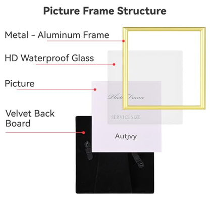 3x3 Picture Frame 2-Pack Gold Thin Metal HD Glass Wall/Table | Modern Simple Thin Aluminum Metal, Soft Velvet Backing, HD Real Glass, Photo Frame Tabletop and Wall Display - color: Gold-Bronze, size: 3x3