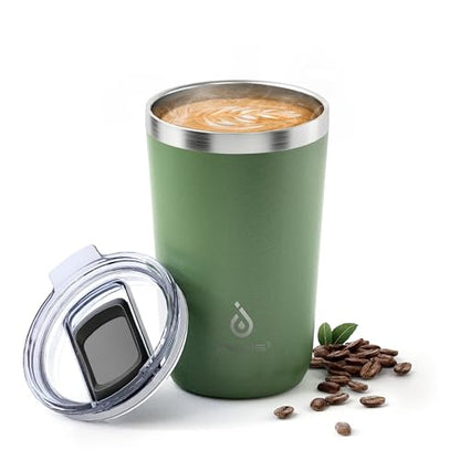 Ideus 20 oz Tumbler, Travel Coffee Mug with Splash Proof Sliding Lid, Double Wall Stainless Steel Vacuum Insulated Coffee Mug for Home and Office, Keep Beverages Hot or Cold, Avocado Green - color: Avocado Green