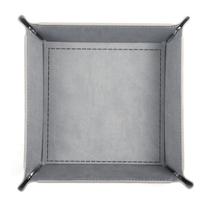 Valet Tray Desktop Storage Organizer - Vegan Leather Catchall Tray Bedside Vanity Tray Nightstand Caddy Holder for Remote Controller, Watch, Keys, Phone, Wallet, Coin, Jewelry - Gray - color: Gray
